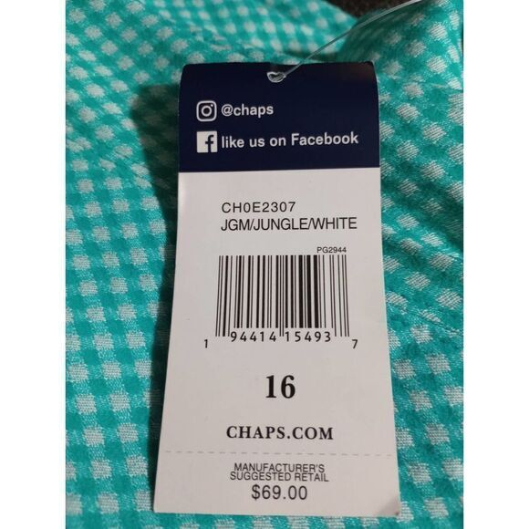 Ladies 16 Chaps Sleeveless Green Checkered Dress Career Work Office Interview - Picture 5 of 7